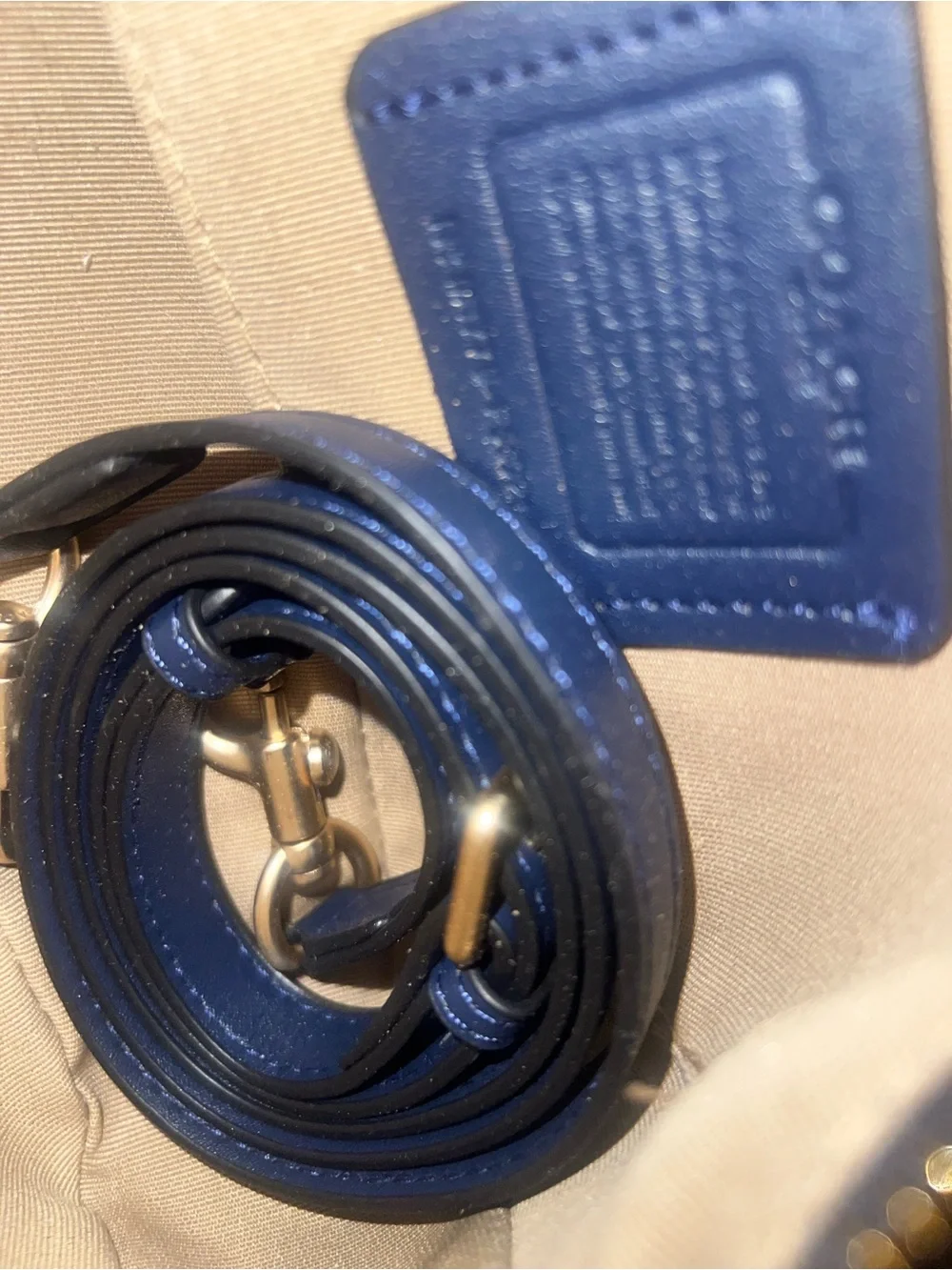 Coach Navy Cherry Shoulder Bag with Pink & Red Print - Picture 3 of 3